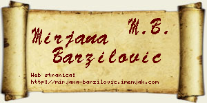 Mirjana Barzilović vizit kartica